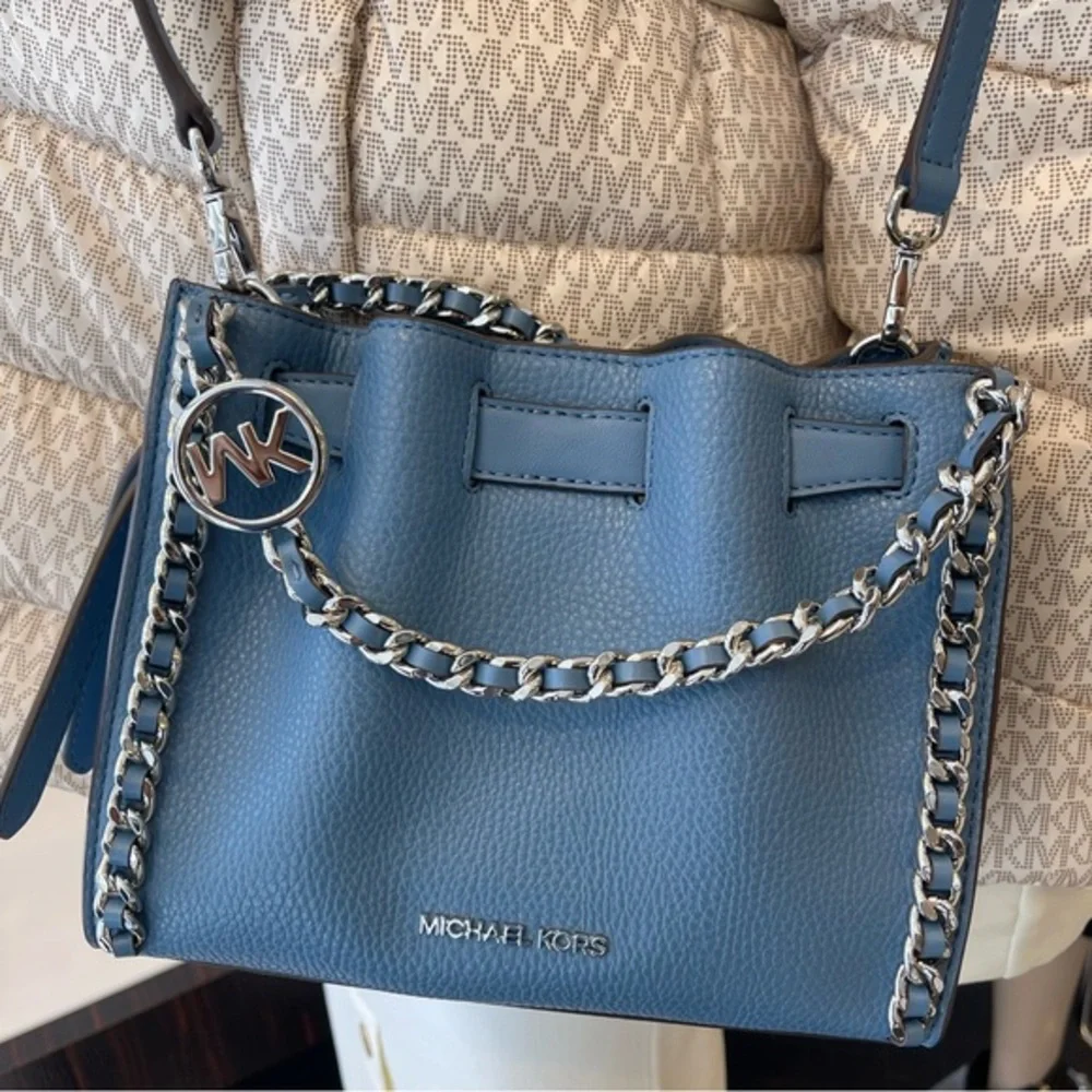 MICHAEL KORS Mina Small Chain Convertible Crossbody XBody Bag Cornflower Belted